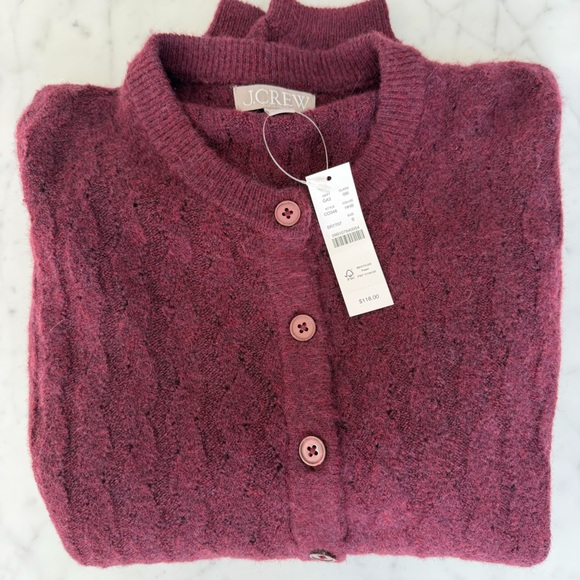 J. Crew Supersoft Pointelle Bubble-hem Cardigan - Picture 5 of 7